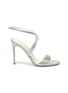 Main View - Click To Enlarge - RENÉ CAOVILLA - 'Krisabrita' strass satin cross strap sandals