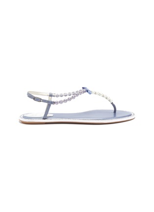 Main View - Click To Enlarge - RENÉ CAOVILLA - 'Eliza' strass faux pearl leather thong sandals