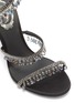 Detail View - Click To Enlarge - RENÉ CAOVILLA - 'Cleo Chandelier' strass fringe coil anklet satin sandals