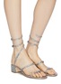 Figure View - Click To Enlarge - RENÉ CAOVILLA - 'Cleo' strass coil anklet satin sandals