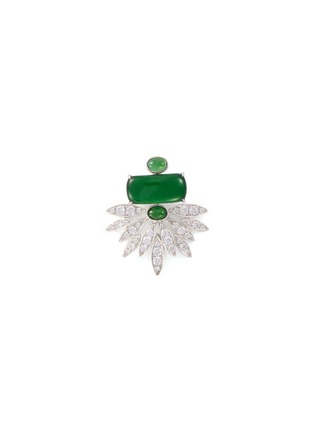 Main View - Click To Enlarge - LC COLLECTION JADE - Diamond jade 18k white gold pendant