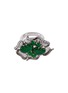 Main View - Click To Enlarge - LC COLLECTION JADE - Diamond jade 18k white gold floral ring