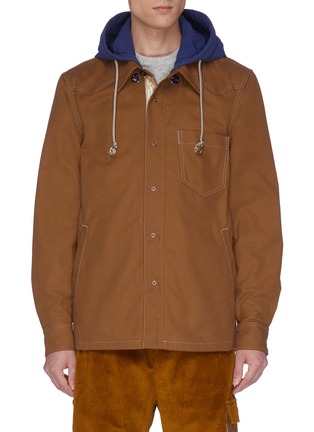Main View - Click To Enlarge - ACNE STUDIOS - 'Otto' contrast hood jacket