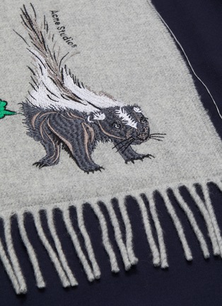 - ACNE STUDIOS - Skunk embroidered fringe panel sweatshirt