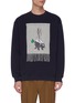 Main View - Click To Enlarge - ACNE STUDIOS - Skunk embroidered fringe panel sweatshirt
