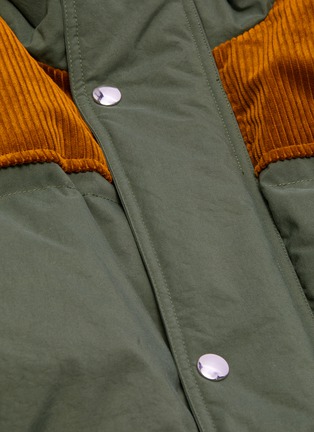  - ACNE STUDIOS - 'Orfeo' corduroy panel hooded padded puffer jacket