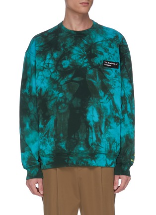 Main View - Click To Enlarge - ACNE STUDIOS - Graphic appliqué water tie-dye effect sweatshirt