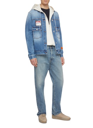 Figure View - Click To Enlarge - HERON PRESTON - Cyrillic letter dot appliqué denim jacket