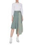Figure View - Click To Enlarge - EQUIL - Belted asymmetric pleated skirt