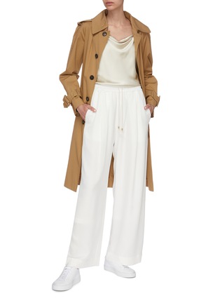 Figure View - Click To Enlarge - EQUIL - Silk drawstring wide leg pants