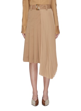 Main View - Click To Enlarge - EQUIL - Belted asymmetric pleated skirt