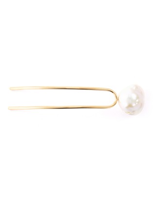 Main View - Click To Enlarge - SOPHIE BILLE BRAHE - 'Grace Blanc' baroque freshwater pearl 10k yellow gold hair piece