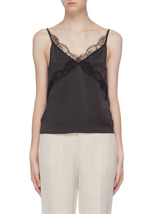 Main View - Click To Enlarge - EQUIL - Lace trim silk camisole top