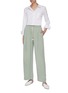 Figure View - Click To Enlarge - EQUIL - Silk drawstring wide leg pants