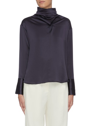 Main View - Click To Enlarge - EQUIL - Folded collar mock neck top