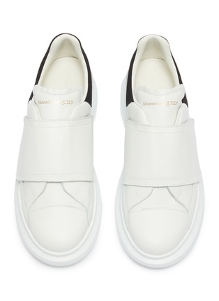 Figure View - Click To Enlarge - ALEXANDER MCQUEEN - 'Kids Oversized Sneaker' in leather with suede collar
