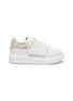Main View - Click To Enlarge - ALEXANDER MCQUEEN - 'Kids Oversized Sneaker' in leather with suede collar