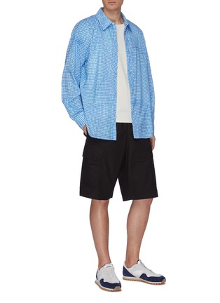 Figure View - Click To Enlarge - OUR LEGACY - 'Rest' elastic waist washed cargo shorts