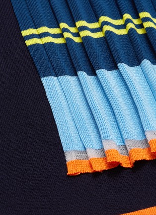 Detail View - Click To Enlarge - ZI II CI IEN - Tie pleated apron panel colourblock knit skirt