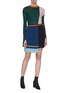 Figure View - Click To Enlarge - ZI II CI IEN - Tie pleated apron panel colourblock knit skirt