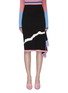 Main View - Click To Enlarge - ZI II CI IEN - Abstract jacquard drape knit pencil skirt