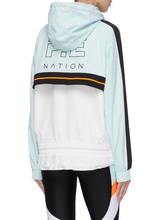 Back View - Click To Enlarge - P.E NATION - 'Man Up' colourblock stripe sleeve hooded track jacket