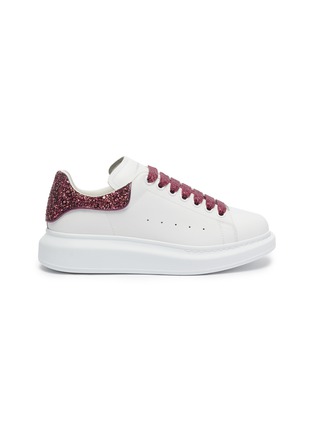 Main View - Click To Enlarge - ALEXANDER MCQUEEN - 'Oversized Sneaker' in leather with coarse glitter collar