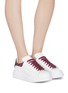 Figure View - Click To Enlarge - ALEXANDER MCQUEEN - 'Oversized Sneaker' in leather with coarse glitter collar