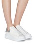 Figure View - Click To Enlarge - ALEXANDER MCQUEEN - 'Oversized Sneaker' in leather with stud mirror collar