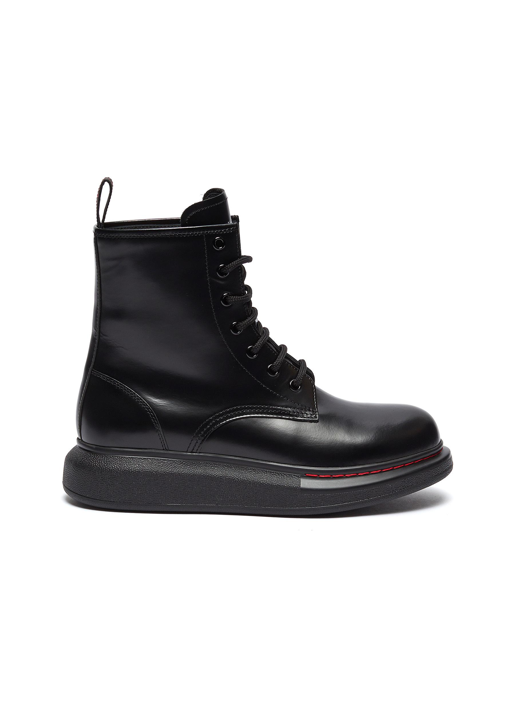 black leather alexander mcqueens