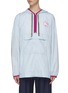 Main View - Click To Enlarge - ACNE STUDIOS - Graphic face patch hooded half-zip anorak