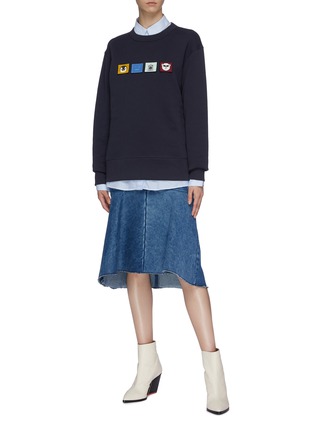 Figure View - Click To Enlarge - ACNE STUDIOS - Interchangeable animal face patch sweatshirt