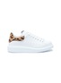 Main View - Click To Enlarge - ALEXANDER MCQUEEN - 'Oversized Sneakers' in leather with leopard print ponyhair collar