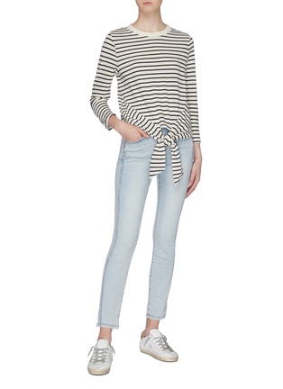 Figure View - Click To Enlarge - CURRENT/ELLIOTT - 'The 7 Pocket' contrast stitching skinny jeans