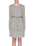 Main View - Click To Enlarge - CURRENT/ELLIOTT - 'The Crystal' belted ruched hem linen dress