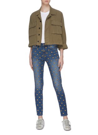Figure View - Click To Enlarge - CURRENT/ELLIOTT - 'The Ankle Skinny Stiletto' star embroidered jeans