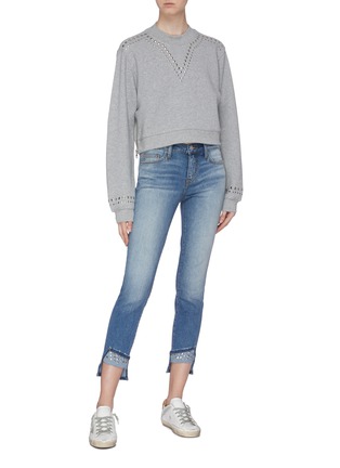 Figure View - Click To Enlarge - CURRENT/ELLIOTT - 'The Message' stud cropped sweatshirt