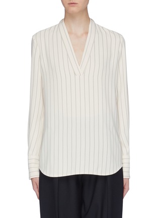 Main View - Click To Enlarge - EQUIPMENT - 'Charlina' stripe V-neck blouse