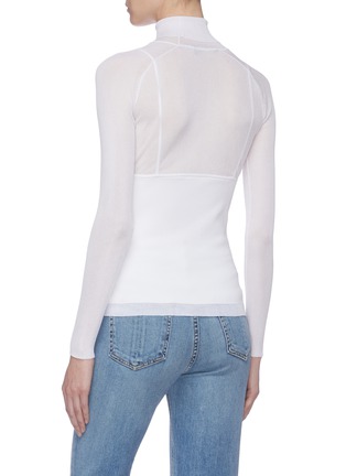 Back View - Click To Enlarge - PROENZA SCHOULER - Camisole panel rib knit turtleneck top