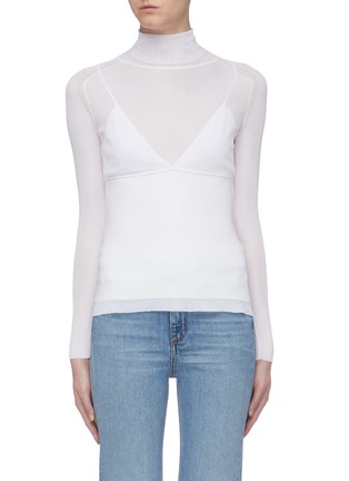 Main View - Click To Enlarge - PROENZA SCHOULER - Camisole panel rib knit turtleneck top