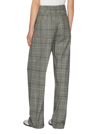 Back View - Click To Enlarge - PROENZA SCHOULER - Belted check plaid wide leg suiting pants