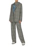Figure View - Click To Enlarge - PROENZA SCHOULER - Belted check plaid wide leg suiting pants