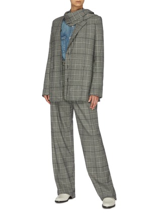 Figure View - Click To Enlarge - PROENZA SCHOULER - Layered lapel check plaid blazer