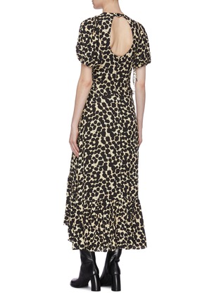 Back View - Click To Enlarge - PROENZA SCHOULER - Ruched cutout dot print crepe dress