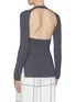 Back View - Click To Enlarge - PROENZA SCHOULER - Open back cutout virgin wool rib knit sweater