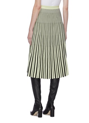 Back View - Click To Enlarge - PROENZA SCHOULER - Pleated stripe jacquard knit skirt
