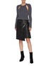 Figure View - Click To Enlarge - PROENZA SCHOULER - Belted asymmetric leather skirt