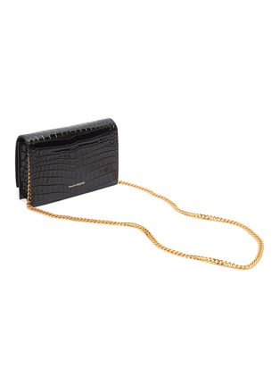 Detail View - Click To Enlarge - ALEXANDER MCQUEEN - Croc embossed leather mini crossbody bag