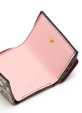 Detail View - Click To Enlarge - ALEXANDER MCQUEEN - Skull charm python embossed colourblock leather coin wallet