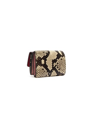 Figure View - Click To Enlarge - ALEXANDER MCQUEEN - Skull charm python embossed colourblock leather coin wallet